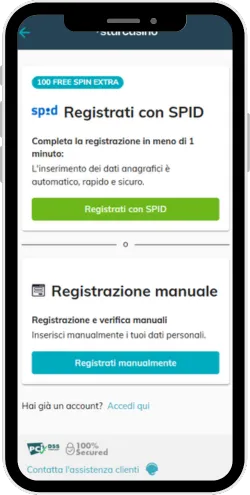 Apri l’app e registrati